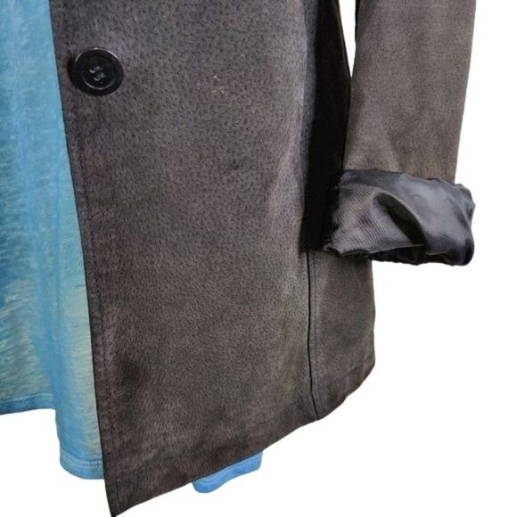 Will Smith Black Suede Leather Jacket Blazer Size Petite Small Fully Lined - Picture 5 of 10